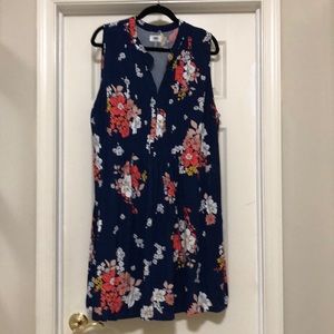 Old Navy sleeveless cotton dress blue with floral